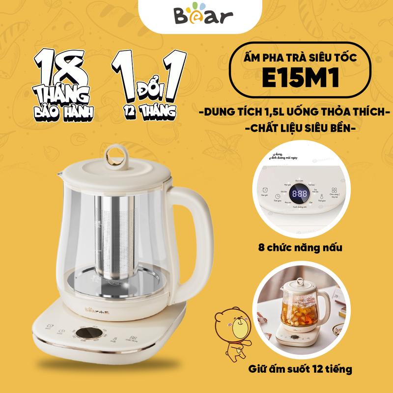 Bình Đun Nước - Ấm Pha Trà siêu tốc Bear YSH-E15M1