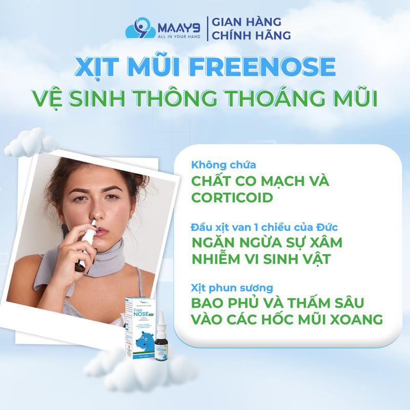Xịt mũi nước muối ưu trương Novocare Freenose giảm ngạt mũi, chảy nước mũi, giảm sung huyết, duy trì độ ẩm mũi 20ml 5