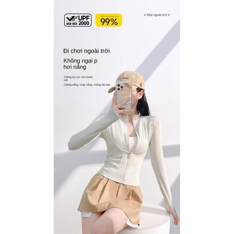 Product Introduction of [Form Nhỏ - Tăng size] [36-65kg] Áo Khoác Nữ Tập Gym, Yoga. Áo Khoác Thun Gân QC [TT21-Gân Tăm]. Áo Khoác Nữ Ôm Body Mẫu Mới [ Đồng ] Sport Chạy Bộ 26