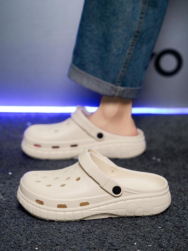 Women's Sporty Plain Color Hollow Out Design Clogs, Casual Comfortable Breathable Clogs, Fashionable Shoes for Indoor & Outdoor Wear 4