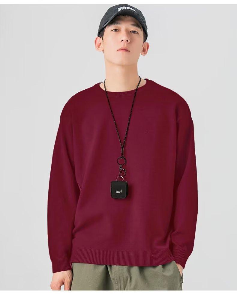 Product Introduction of ZOCI 2024 Áo Len Dệt Kim Cổ Tròn Mới Áo Dáng Rộng Thời Trang Phong Cách Hàn Quốc Cho Nam Menswear Shirt 28