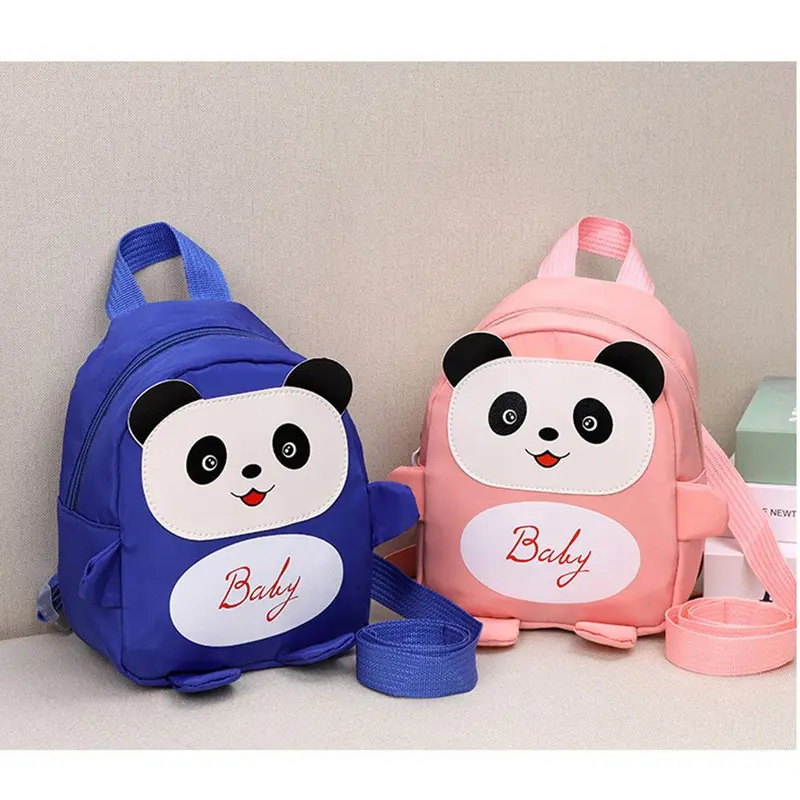 Ba lô mini du lịch, Thiết kế hoạt hình gấu trúc dễ thương, Thích hợp cho trẻ mầm non và trẻ mới biết đi, Túi đi học, Chống thất lạc 0