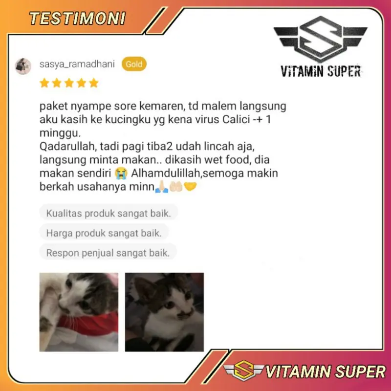 Vitamin Kucing Paket Anti Virus D2 dan Uky Amino  Obat Flu Berat, Panleu, Calici, Distemper, Mencret, Pipis Darah, Batuk, Muntah, Sariawan, Lemes, Imun dan Antibodi nya Kuat 4