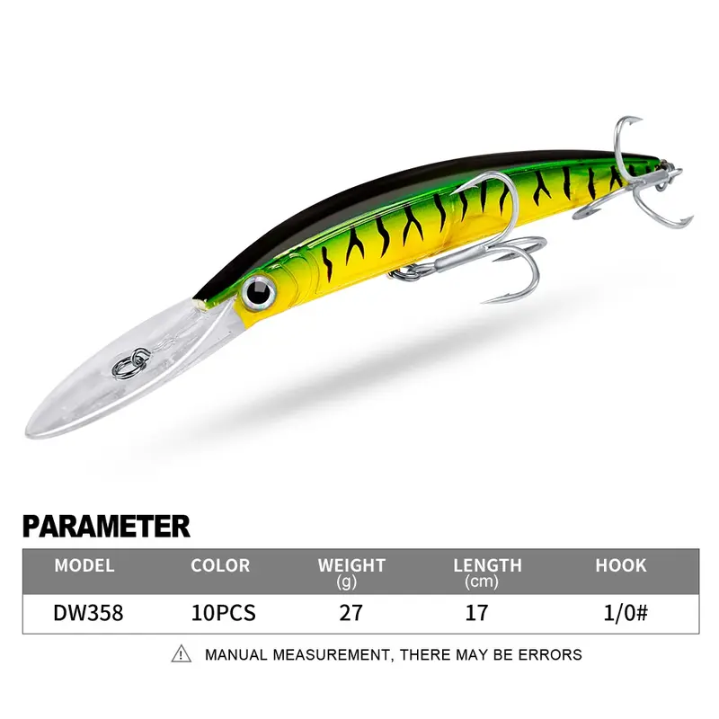Proberos Umpan Pancing Ikan Minnow 17.5cm 27g Dengan Kail Treble 1/0 Lure Casting Umpan Floating 3