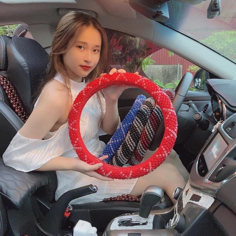 HÀNG LOẠI ĐẸP - Bao tay vô lăng, bọc tay nắm xe ô tô, xe tải bằng Hạt cườm Hàn quốc chống mồ hôi tay