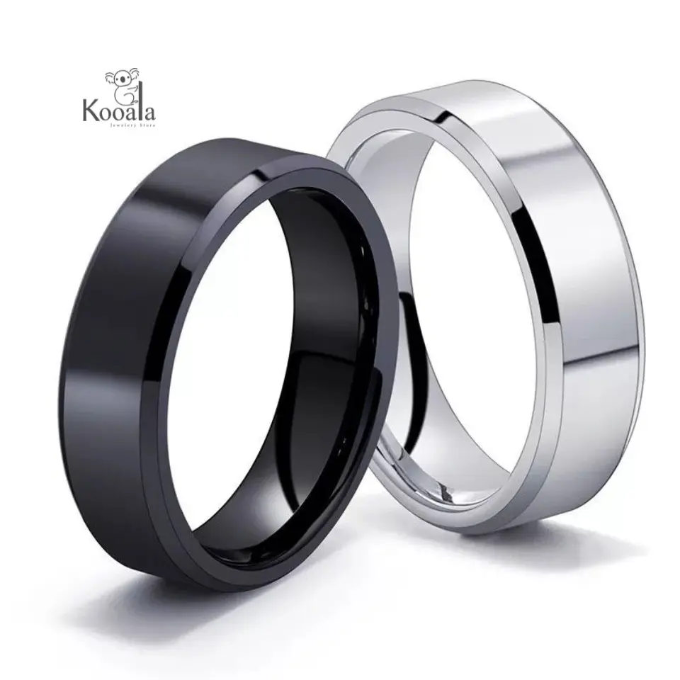 Cincin Titanium Polos Tipis Pria Wanita Stainless Silver