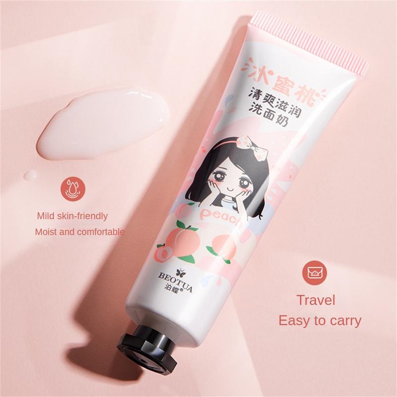 Sữa Rửa Mặt Tươi Mới Và Dưỡng Ẩm, Màu Đào, Nhẹ Và Dưỡng Ẩm, Cầm Tay, Thích Hợp Cho Da Nhạy Cảm, Dưỡng Ẩm Và Dưỡng Ẩm