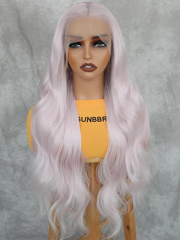 30 Inch Long Wavy Synthetic Wigs for Women, Gorgeous Fluffy Wigs without Bangs, Heat Resistant Synthetic Lace Front Wigs for Party, Daily Use 1