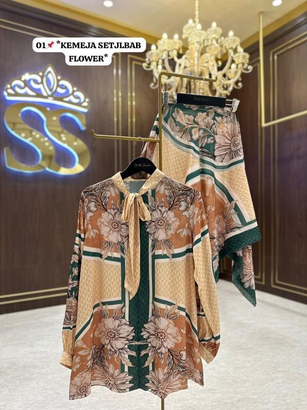 Product Introduction of Atasan Kemeja Silk Set Hijab Original Shella Saukia 6