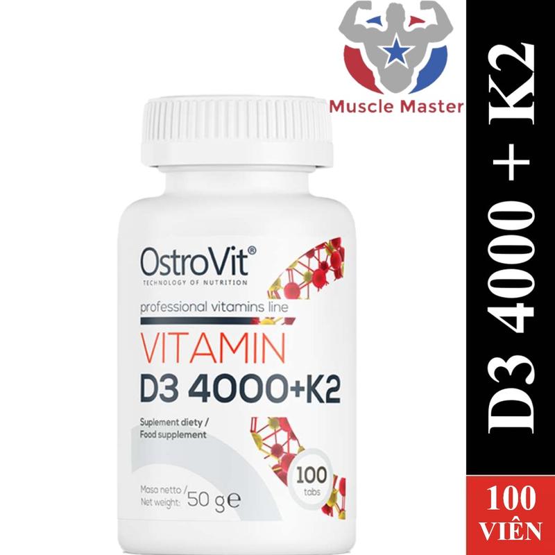   TRỢ GIÁ 50%  Thực Phẩm Bổ Sung Ostrovit Vitamin D3 4000 + K2 100 Viên 