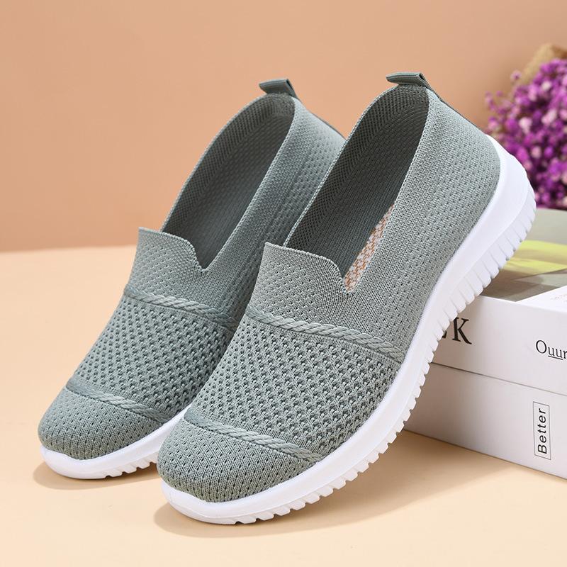 Product Introduction of Giày Nữ, Thiết Kế Đặc Biệt, Hàng Mới Về, Ngoại Cỡ, Chất Liệu Flyknit Thoáng Khí, Giày Đế Bằng, Thích Hợp Đi Làm, Bề Mặt Lưới, Mỏng, Phong Cách Đi Chơi 2