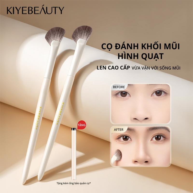 Cọ Đánh Khối Mũi Hình Quạt KIYE Cọ Đánh Phấn Bắt Sáng Lông Tự Nhiên Mềm mại Tiện dụng
