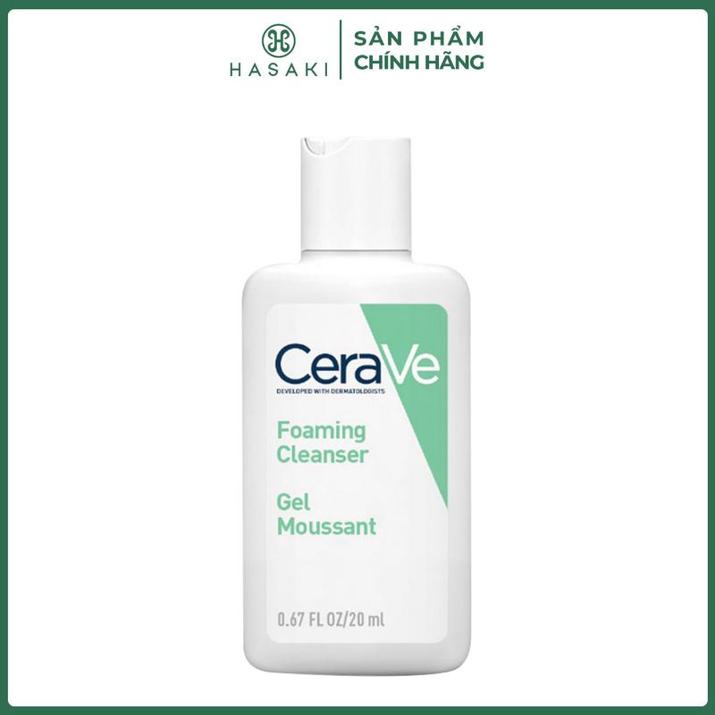  Sữa Rửa Mặt CeraVe Sạch Sâu Cho Da Thường Đến Da Dầu 20ml Foaming Cleanser | HASAKI BEAUTY Skincare Cho Bé 
