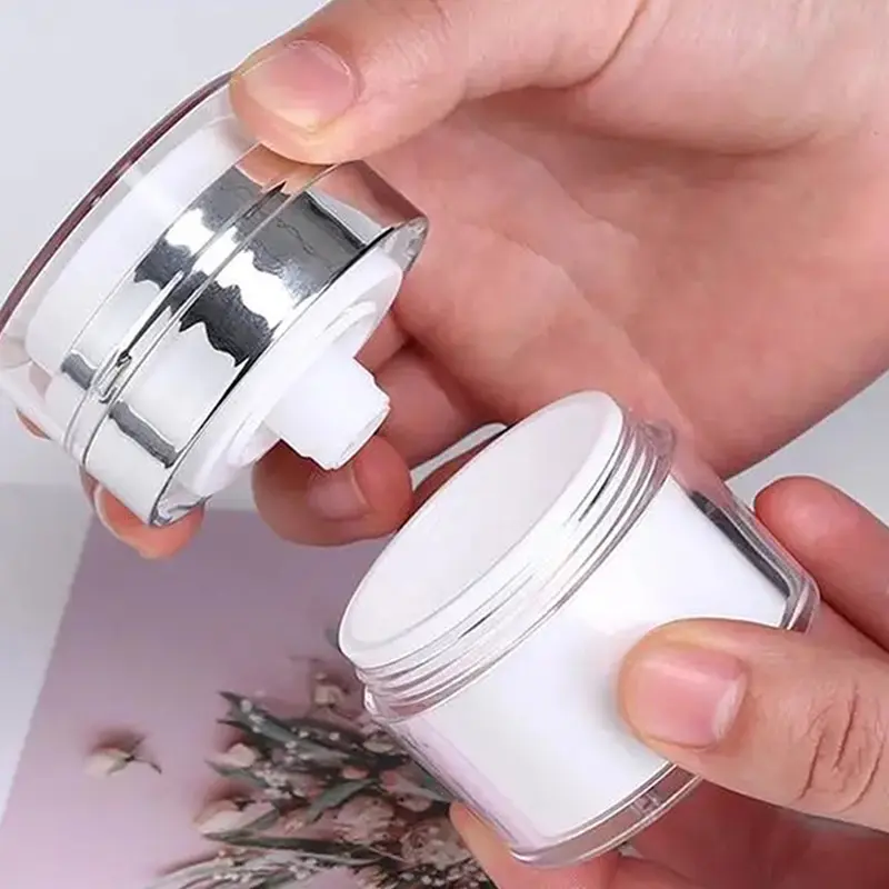 15/30/50ml Airless Pump Jar Empty Acrylic Cream Bottle Refillable Cosmetic Easy To Use Container Portable Travel Makeup Tools