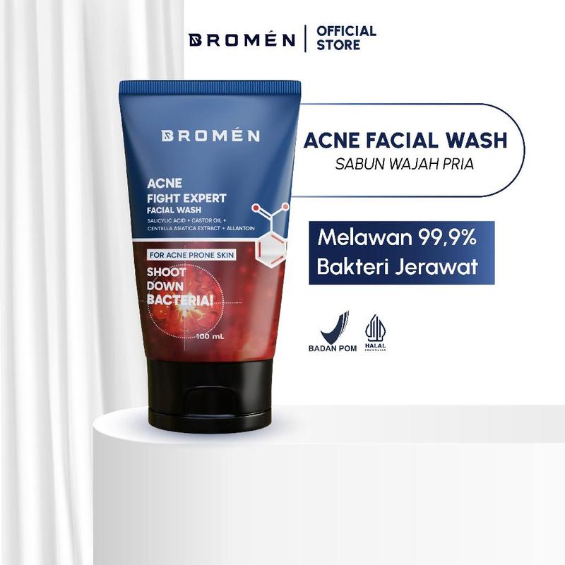 BROMEN ACNE FACIAL WASH - Sabun Cuci Muka Pria Penghilang Jerawat Wajah Perawatan 5