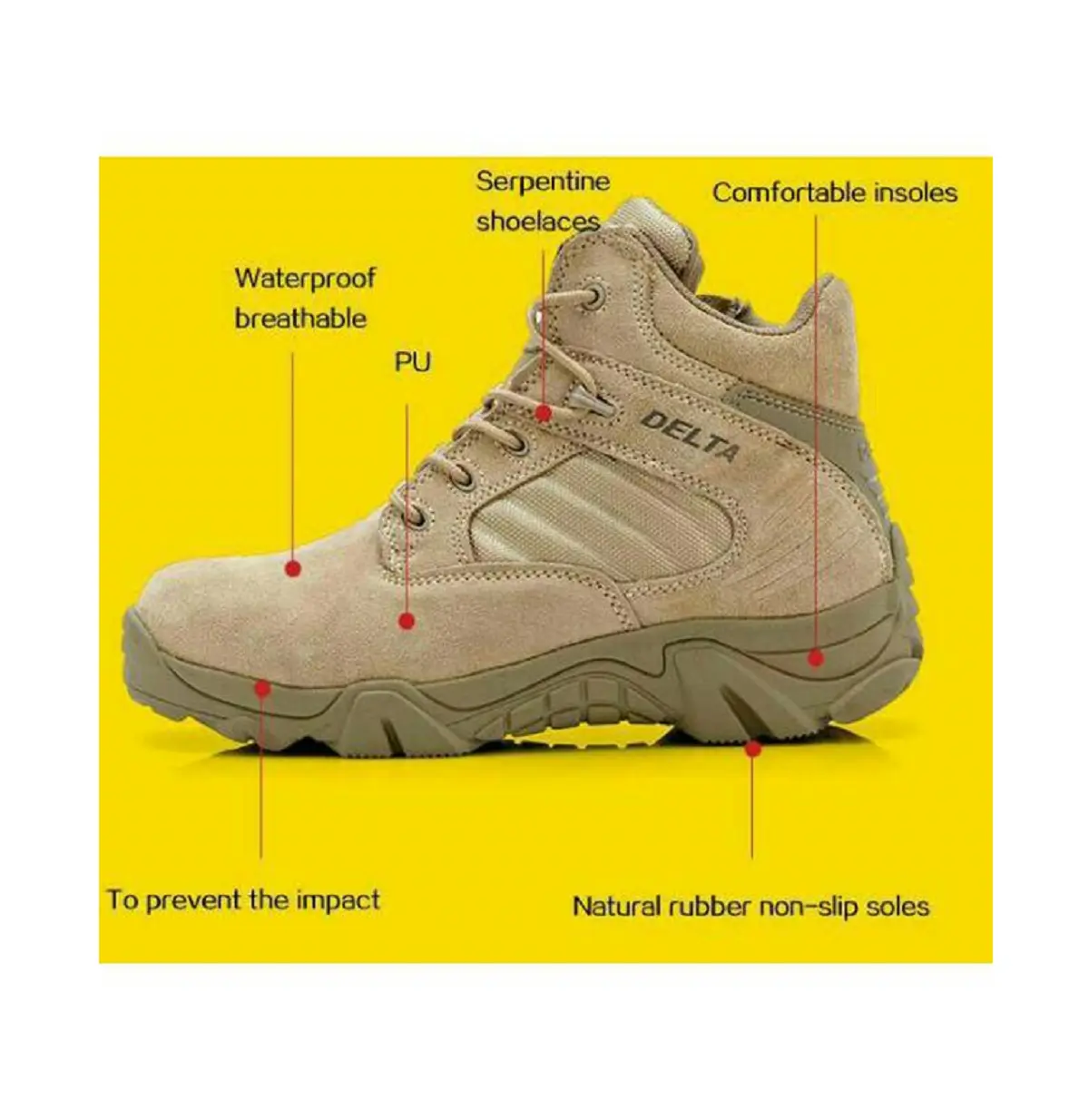 Promo Sepatu Hiking Camping Delta Tactikal Low 6.0 Safety Boots Murah Terlaris Outdoor