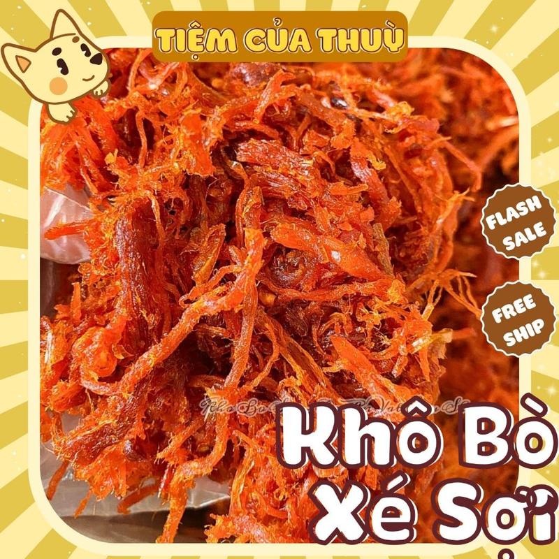 500G Khô Bò Sợi Xé Cay, Bò Khô Sấy Sợi, thơm ngon đậm vị, đồ ăn vặt