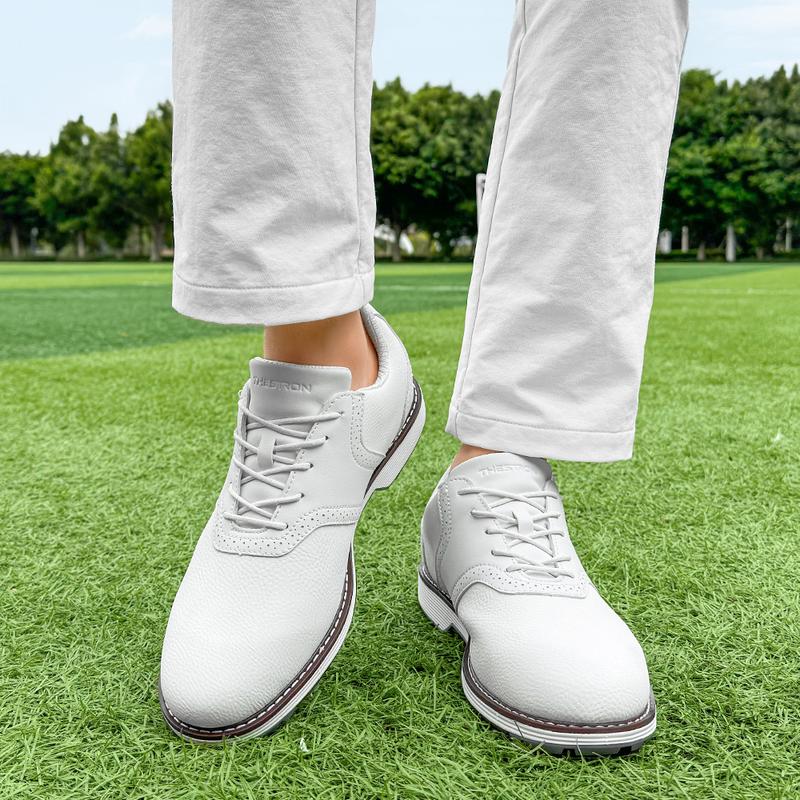Product Introduction of Professional Men Golf Shoe Brogue Removable Leather Shoes with Nails Casual Business Sneaker Non Slip 12