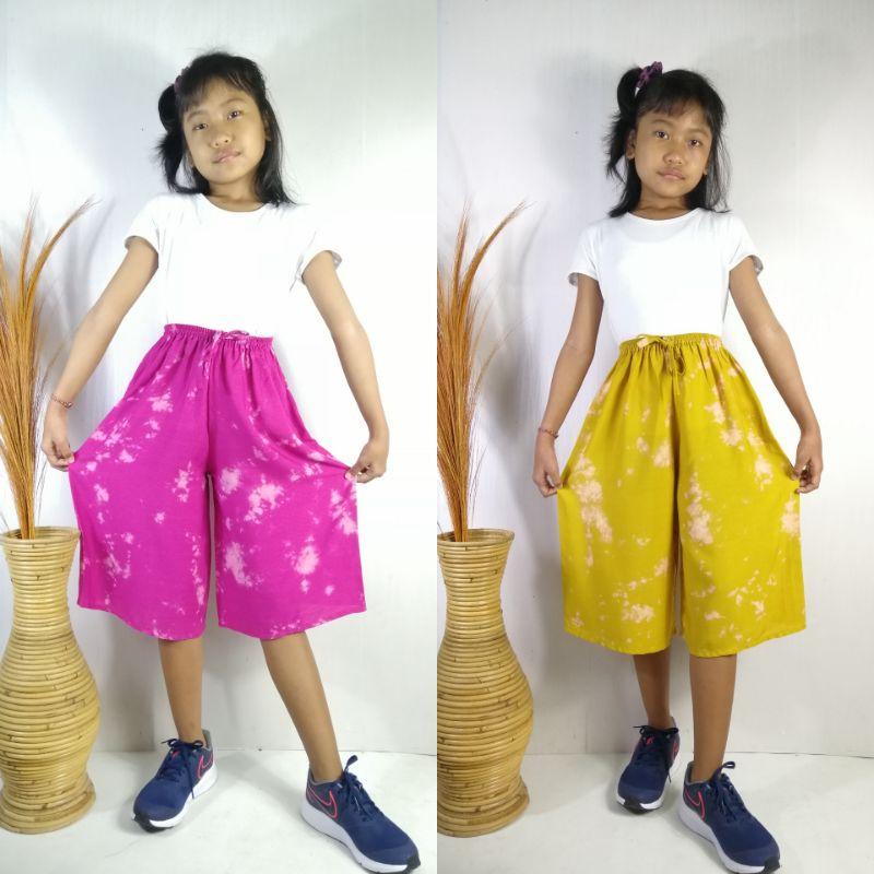 Celana Kulot 7/8 Rayon Tie Dye Anak (5-12 th) Free Scrunchies 0