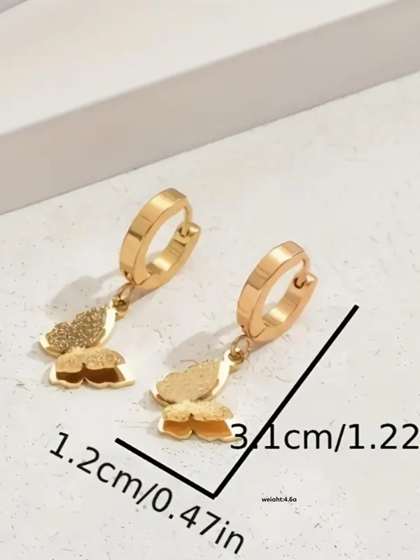 Butterfly Design Hoop Earrings, Fashionable Jewelry for Women & Girls, Trendy All-match & Exquisite Jewelry for Birthday Gift 1