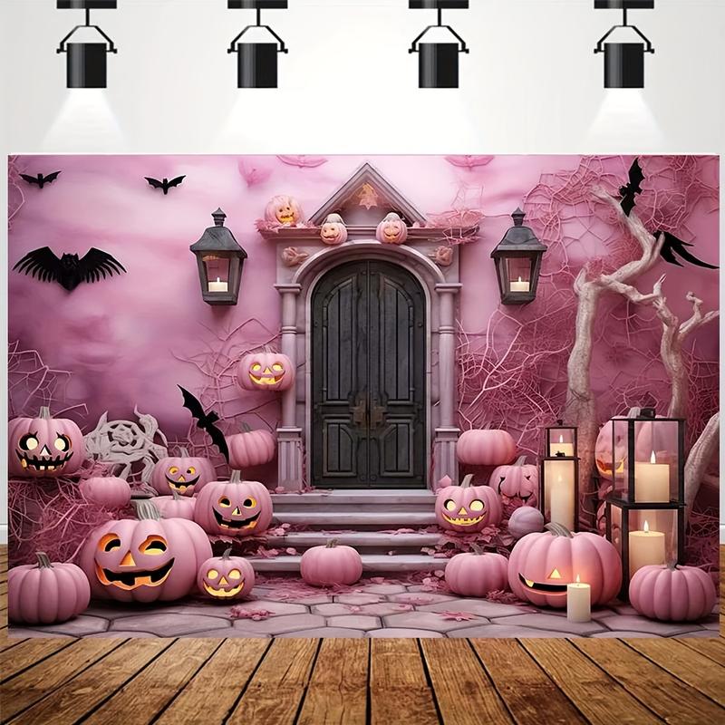 Product Introduction of Phông nền Vinyl Halloween, Trang trí bí ngô ma quái, Lối vào lâu đài Gothic, Cây đáng sợ, Gián, Nến, Thích hợp cho chân dung trẻ em và nền chụp ảnh dự tiệc, Đạo cụ Studio gian hàng ảnh 1
