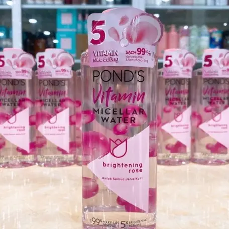 NƯỚC TẨY TRANG POND’S MICELLAR WATER TINH CHẤT HOA HỒNG 235ml Trang Điểm Bông Tẩy Trang Cosmetic