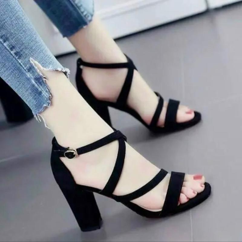 Giày cao gót nữ 7cm 2 quai mãnh chéo dây ( kèm ảnh thật ) DéP Shoes  Sandal Jean