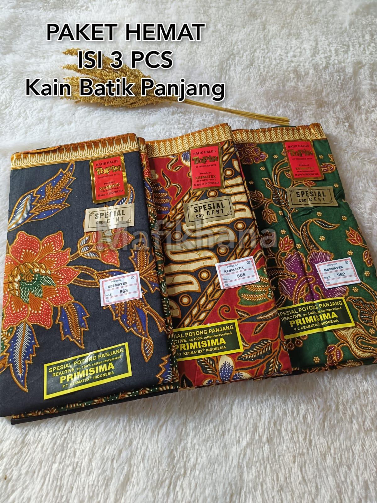PAKET HEMAT ISI 3 PCS kain panjang topin bahan katun