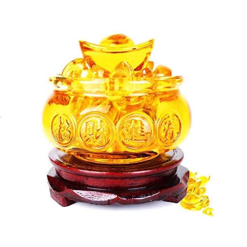 Đế Gỗ Xoay Tròn 360 độ ( Kích Cỡ To 11cm ) để Hũ Vàng Pha Lê, Bát Tụ Bảo Lưu Ly, để Tháp Văn Xương, Thỏi Vàng, Cóc Vàng, 6
