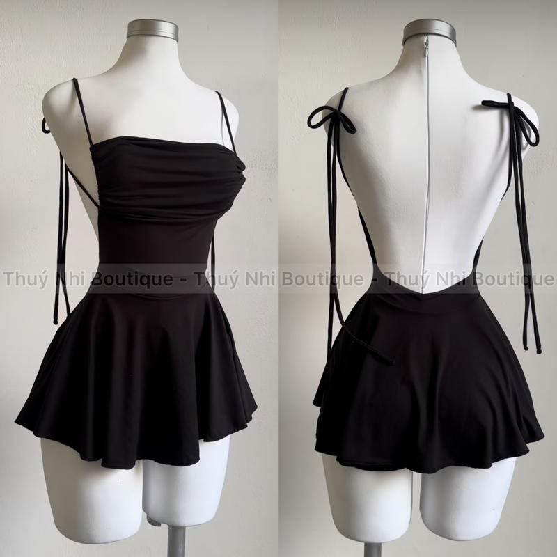   DÁNG NGẮN - DÁNG DÀI  ĐẦM CỘT DÂY HỞ LƯNG SEXY THUN LẠNH CÓ SẴN MÚT  40kg-60kg  