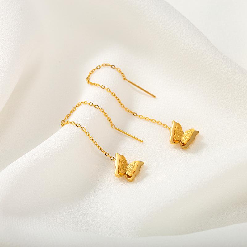Product Introduction of 916 gold-plated original  Butterfly earrings for women gift hypoallergenic non tarnish 0