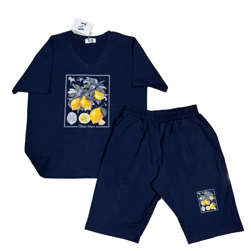 MÃ _M 212 BỘ THUN THÁI QUẦN NGỐ CỔ TIM T&A PHOM ĐẠI 60-80kg Chất cotton co giãn bốn chiều,mềm mịn mát.tay ngắn,quần lửng ngố cạp lưng thun .phong cách thể thao. Nữ Top