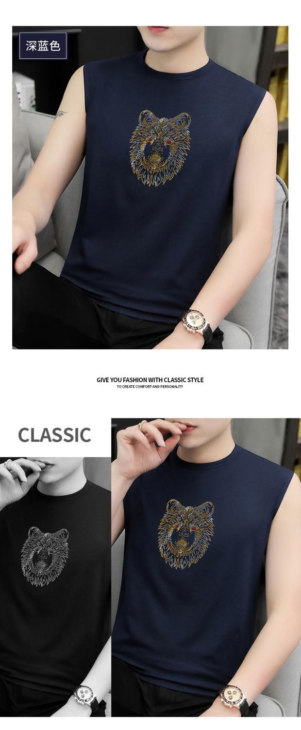 Product Introduction of Ice Silk Modal Thin Sleeveless Vest for Men Summer New Trendy Stylish Short Sleeve Undershirt Base T-Shirt Men's Sport 25