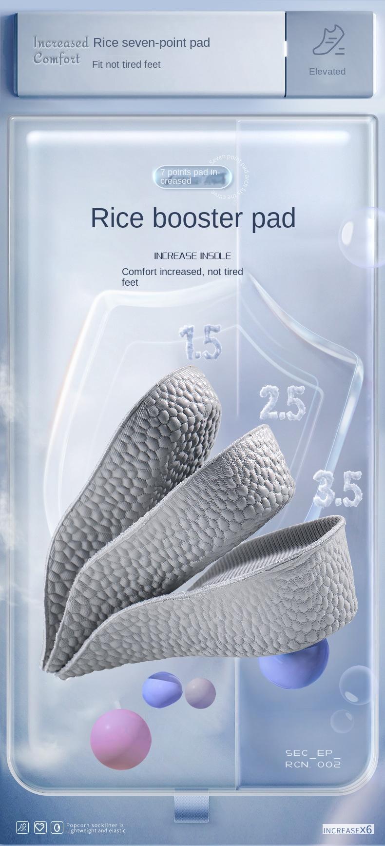 Product Introduction of Arch Support Height Increasing Insole Suitable for Men and Women Ergonomic Not Tired Feet Invisible Height Increasing Insole Cropped Heightening Insole Not Collapse Half Insole Popcorn Footwear Shoes 0