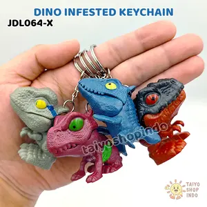 TAIYO Dino Infested Gantungan Kunci Keychain Mini Dinosaurus Gigit Animal Hewan Figur Figure Mainan