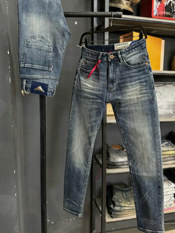   Gía Mở Bán   Jean Denim Guangzhou-3080 Quần Jean Nam Dài Màu Xanh Was Mác Đồng Mẫu Mới Chi Tiết Như Hình J3733 