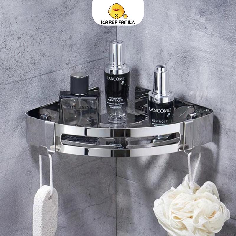 Icarer Family   Rak Sabun Sudut  Rak Kamar Mandi Dinding Stainless Steel Rak Gantung Toilet Aluminium Aluminium 2