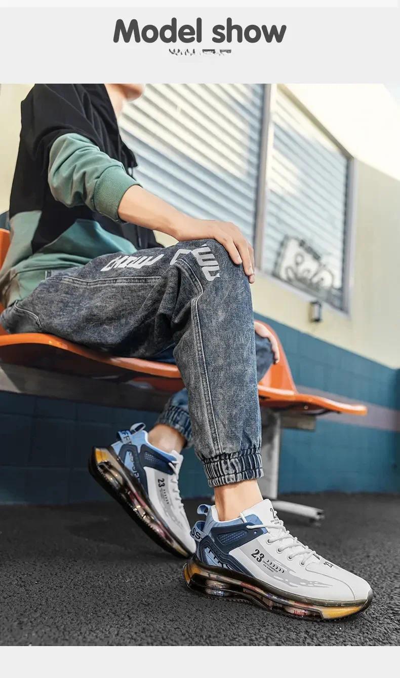 Product Introduction of Men's Sneakers New in High Top Running Shoes Golf Shoes Round Toe Platform Shoes Casual Fashion for Men Sneakers Waterproof 7