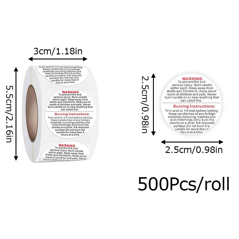 Product Introduction of 500PCS 1.5 Inch Happiness Stickers Black and White Warning Labels Circular Warning Stickers Adhesive Labels Home Decor 15