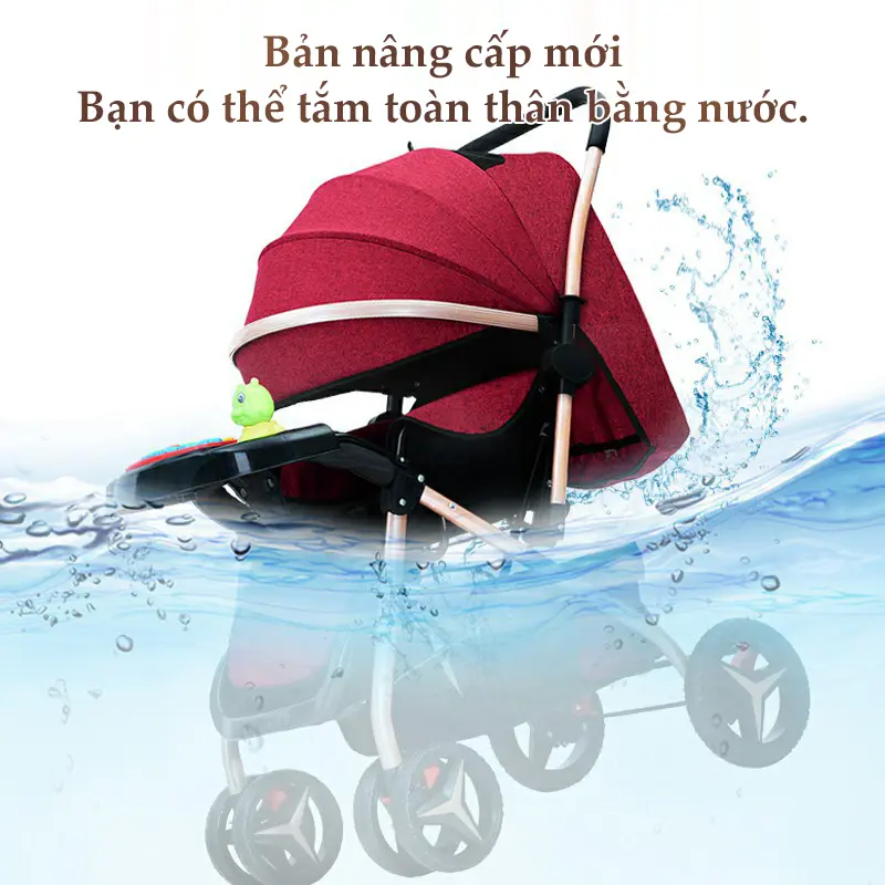 【Còn hàng】beige Xe đẩy cho bé, xe đẩy thế cho bé kèm bàn ăn dặm,gấp gọn, Thích hợp cho mẹ đi mua sắm buổi tối xe đẩy 6