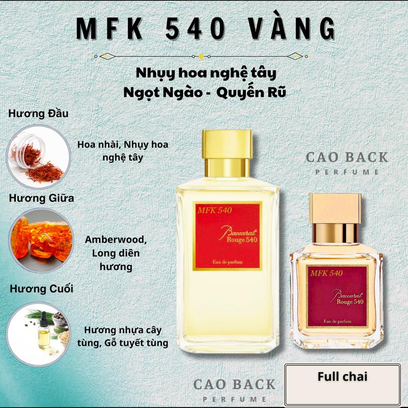  Nước hoa nữ MFK 540 Vàng Ngọt ngào lôi cuốn quyến rũ sang trọng 
