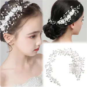 RAYNA Wanita Pengantin Jepit Rambut Sisir Rambut Fashion Elegan Mutiara Rhinestones Headpiece untuk Rambut DIY Aksesori Penataan Rambut