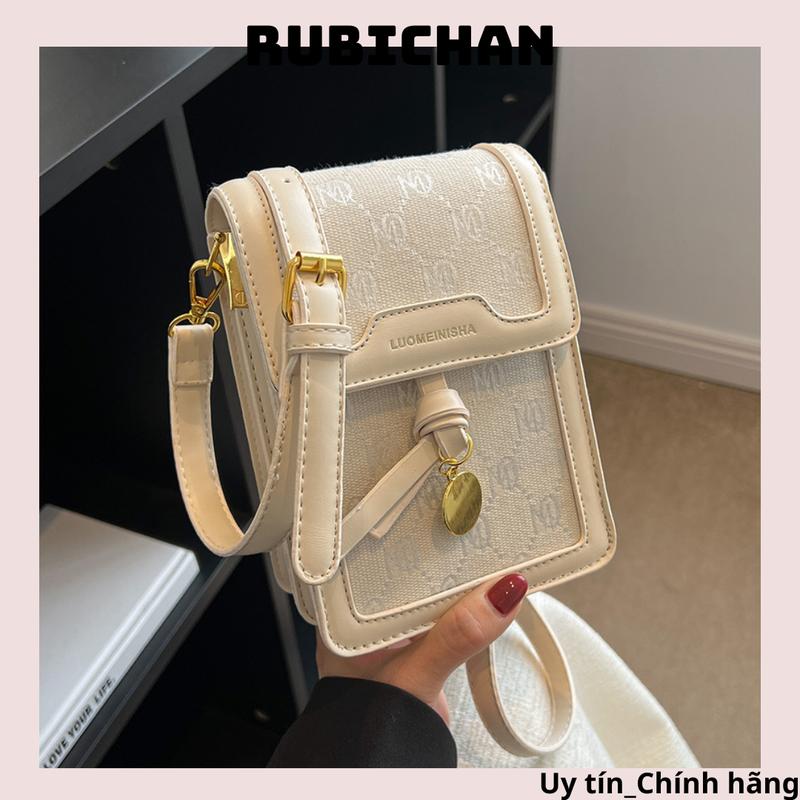 Túi xách nữ mini hình hộp họa tiết đựng vừa điện thoại đeo chéo đeo vai RUBICHAN NT75 Bag