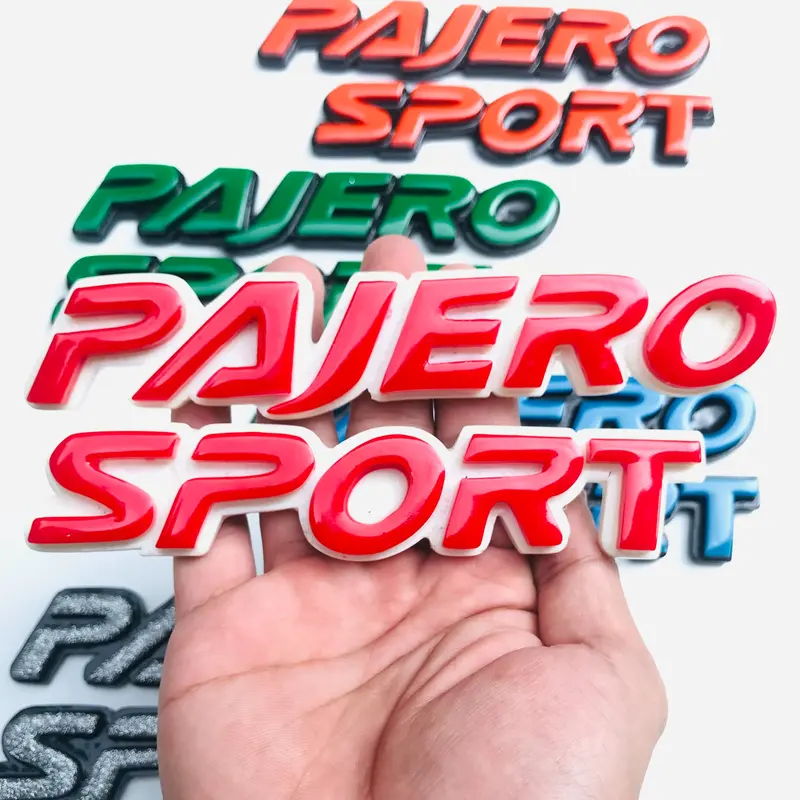 EMBLEM MOBIL PAJERO SPORT TERBARU 3D TIMBUL VARIASI AKSESORIS EKSTEROR Car Orange 4