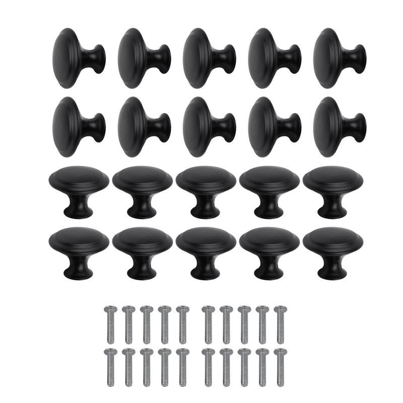 HOMEDIY 20Pcs Door Knobs Cabinet Handles Cupboard Drawer Kitchenathroom Metal black 3