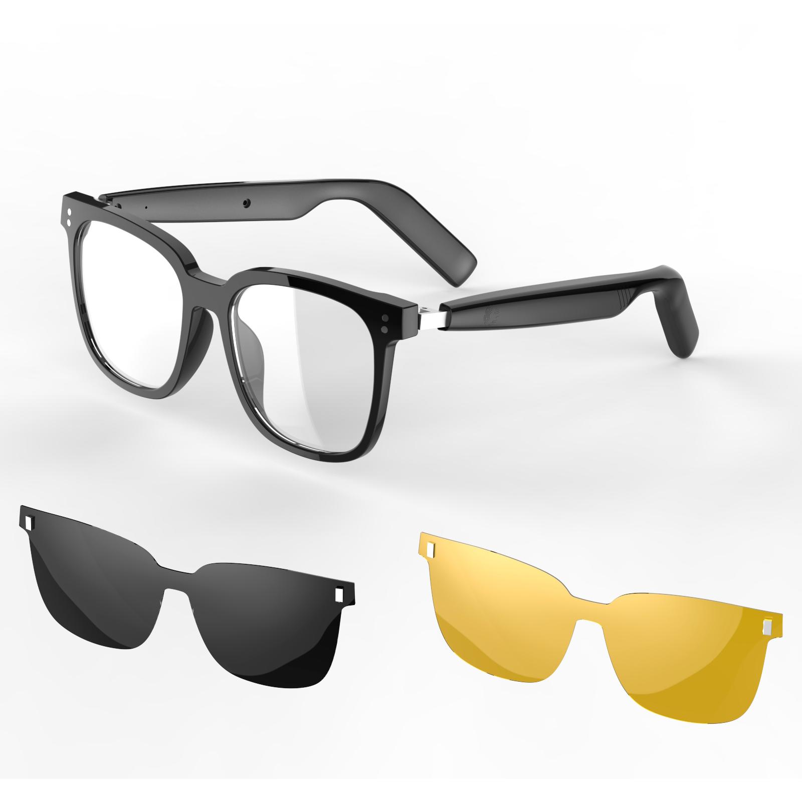 SG-19 Pro All-in-One Sunglasses Clear Lenses Combo with Bluetooth Waterproof Dual Mic Noise Cancellation Smart Glasses 80+80mAh - Image 5