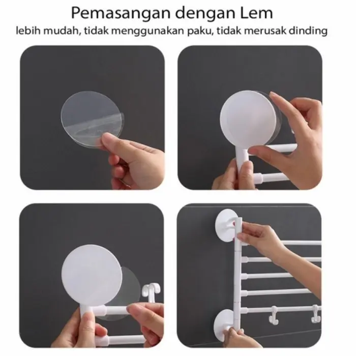 Gantungan Handuk 5 Tiang Gantungan Kain Lap Dapur Rak Toilet 3