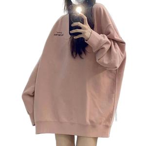 เสื้อสเวตเตอร์ฮิปฮอปดีไซน์สีชมพูอเมริกัน สไตล์ไฮสตรีท คอกลม สำหรับผู้หญิง เสื้อโค้ทให้ความอบอุ่นซับในผ้าฟลีซ แฟชั่น 2024 ฤดูใบไม้ร่วงและฤดูหนาว มาใหม่ Clothing Lady Women แขนยาว