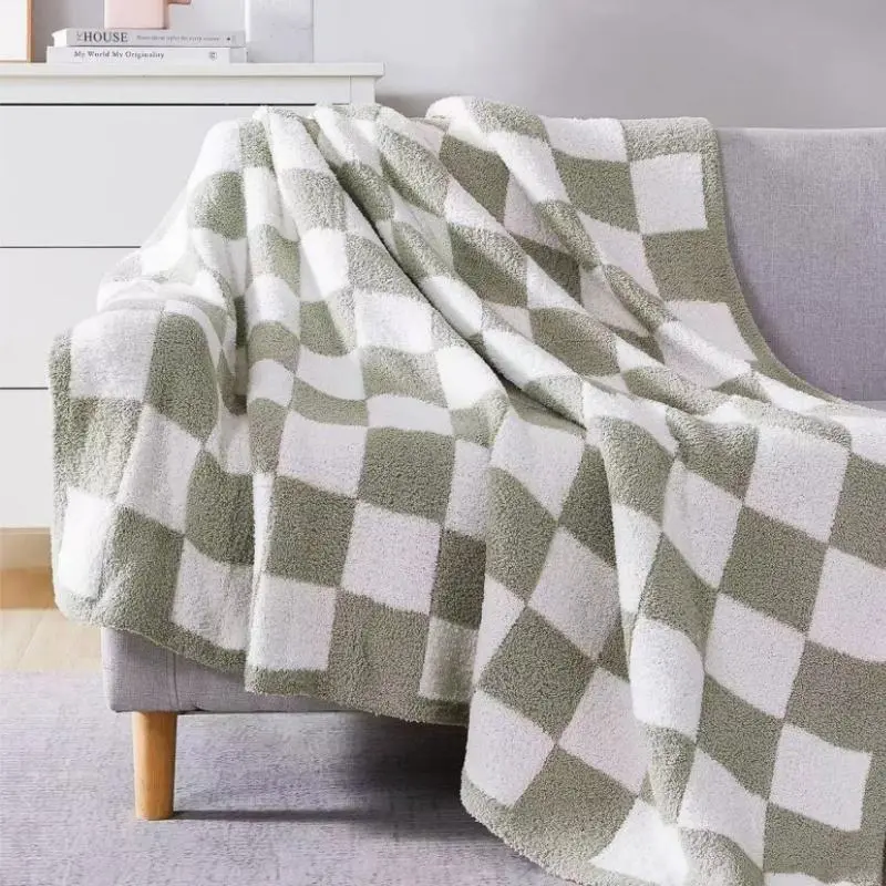 Plaid Pattern Soft Plush Blanket, 1 Count Casual Soft Skin-friendly Warm Throw, Cozy & Comfort Blanket for Home Office Couch Sofa Bed, Room Accessories, Gift for Her, Travel Essentials, Bedroom Decor