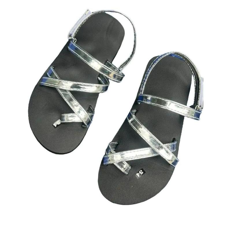 Dép xăng đan đế bệt size nữ A22 bạc size 34 đến 42 DéP Sandal Shoes GiàY
